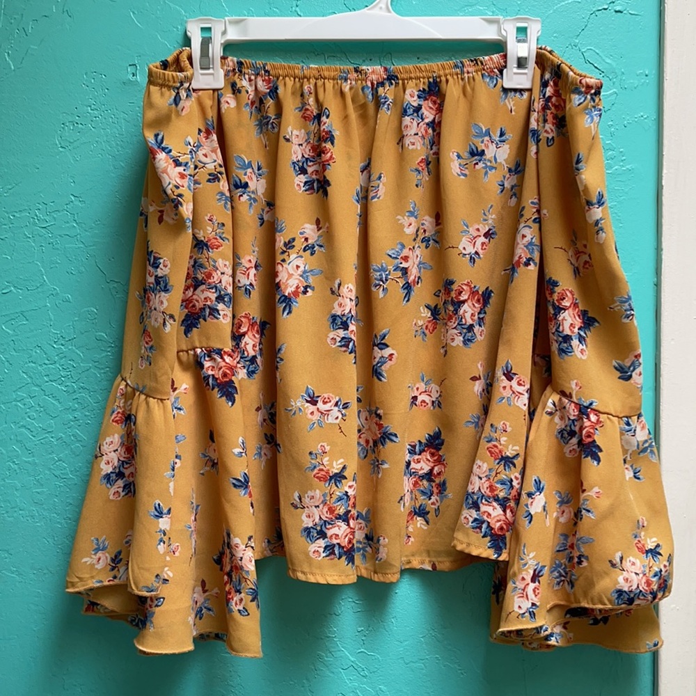 Charlotte Russe off shoulder bell sleeve blouse